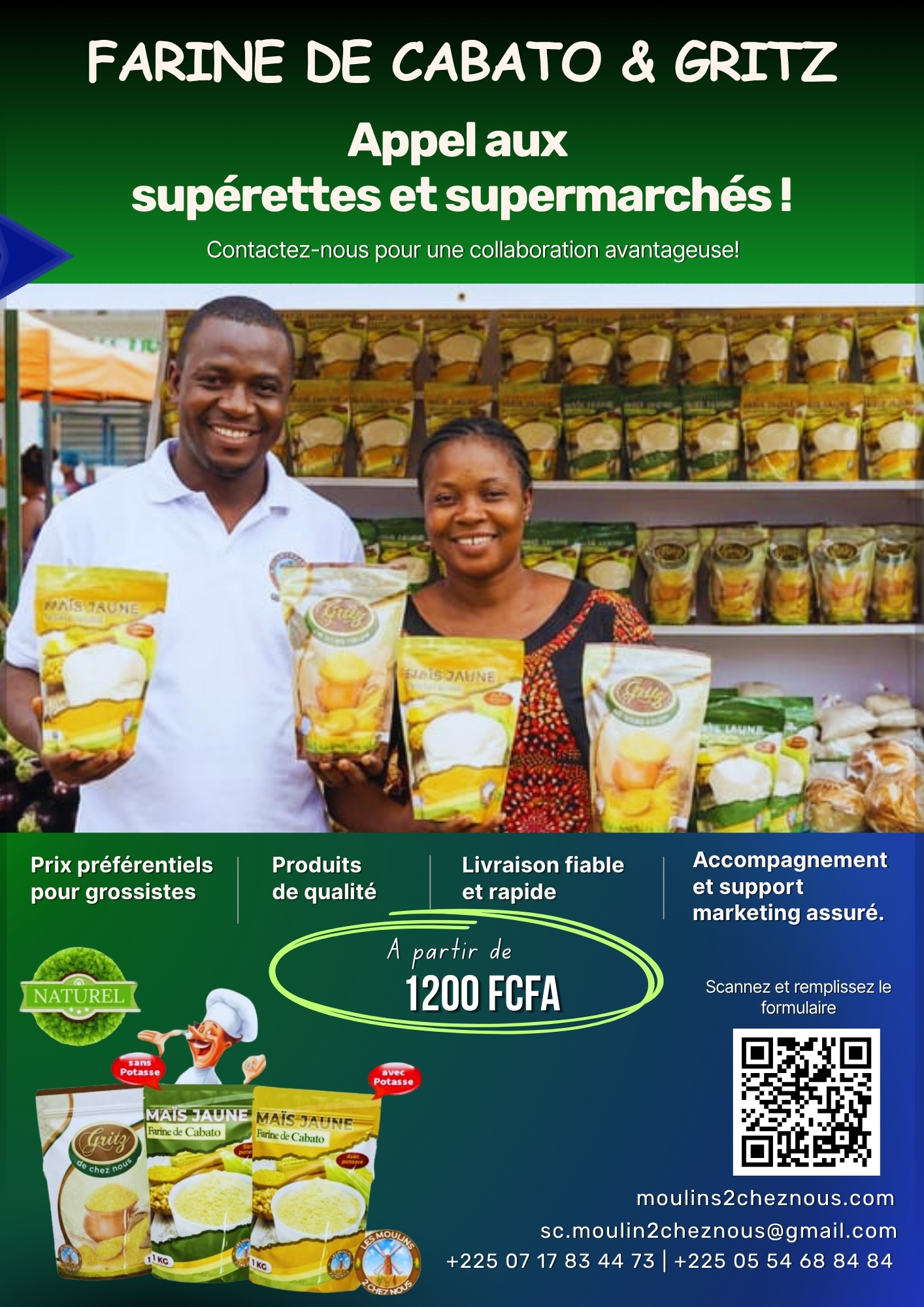 Appel de supérettes et supermarchés